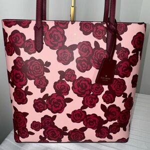 🤩HP🤩 Ltd Ed Kate Spade - Red Rose Florets & Pink Tote